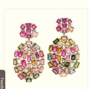 Vintage Tourmaline and Diamond Earrings